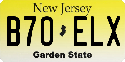 NJ license plate B70ELX