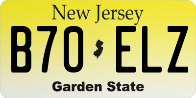 NJ license plate B70ELZ