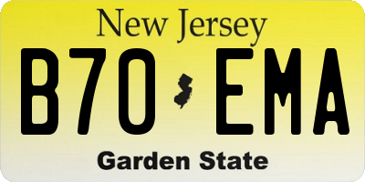 NJ license plate B70EMA
