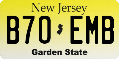 NJ license plate B70EMB