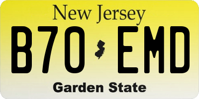 NJ license plate B70EMD