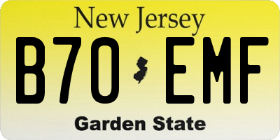 NJ license plate B70EMF