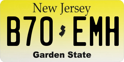 NJ license plate B70EMH