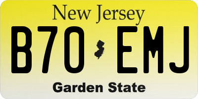 NJ license plate B70EMJ