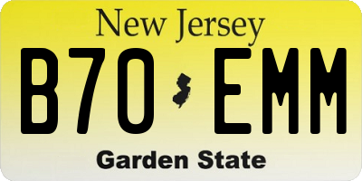 NJ license plate B70EMM