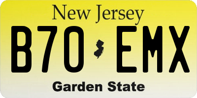 NJ license plate B70EMX