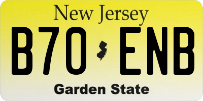 NJ license plate B70ENB