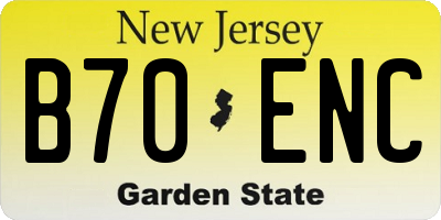 NJ license plate B70ENC