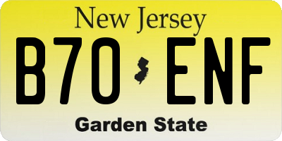 NJ license plate B70ENF