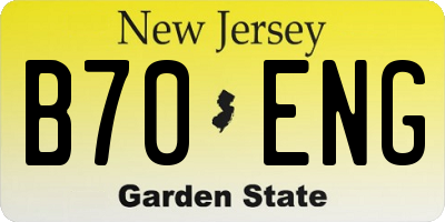 NJ license plate B70ENG