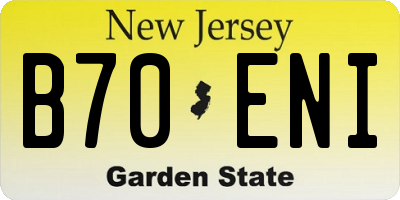 NJ license plate B70ENI