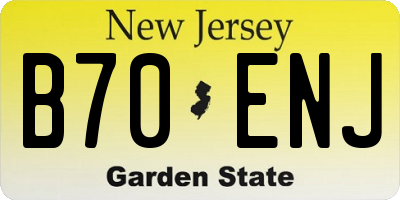 NJ license plate B70ENJ