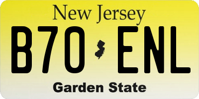 NJ license plate B70ENL