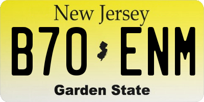 NJ license plate B70ENM