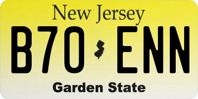 NJ license plate B70ENN