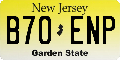 NJ license plate B70ENP