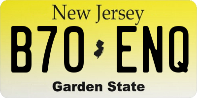 NJ license plate B70ENQ