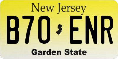 NJ license plate B70ENR