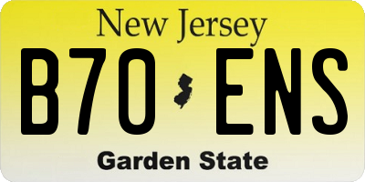 NJ license plate B70ENS