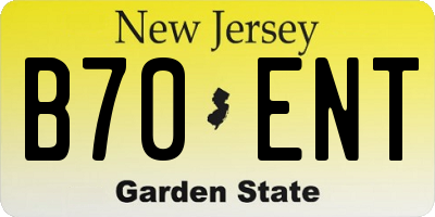 NJ license plate B70ENT