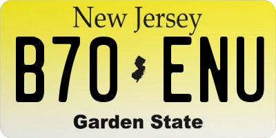 NJ license plate B70ENU