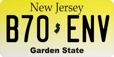 NJ license plate B70ENV