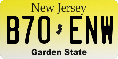 NJ license plate B70ENW