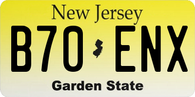 NJ license plate B70ENX