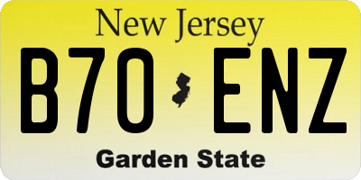 NJ license plate B70ENZ