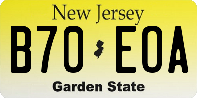 NJ license plate B70EOA