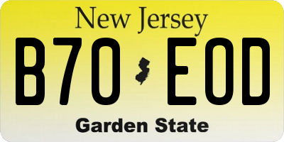 NJ license plate B70EOD