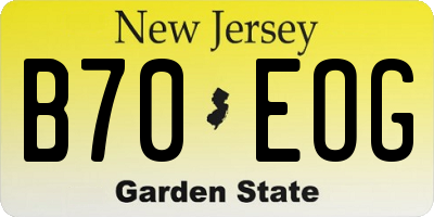 NJ license plate B70EOG
