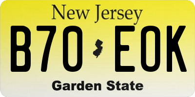 NJ license plate B70EOK