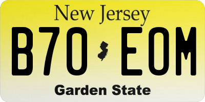 NJ license plate B70EOM