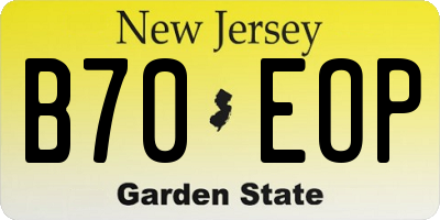 NJ license plate B70EOP