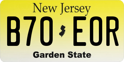NJ license plate B70EOR