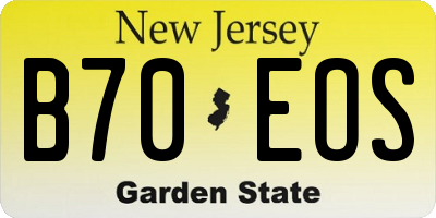 NJ license plate B70EOS