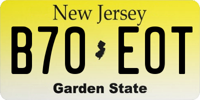 NJ license plate B70EOT