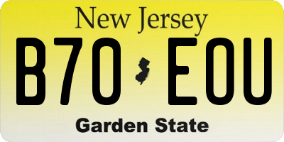 NJ license plate B70EOU