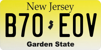 NJ license plate B70EOV