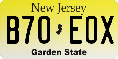 NJ license plate B70EOX