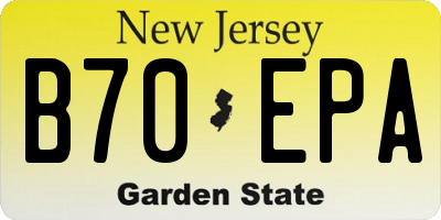 NJ license plate B70EPA