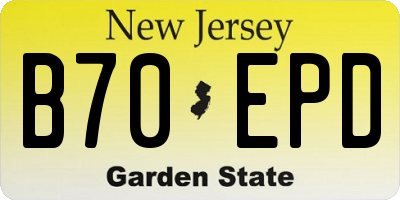 NJ license plate B70EPD
