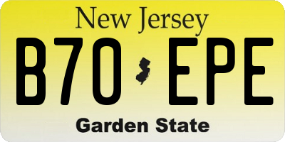 NJ license plate B70EPE