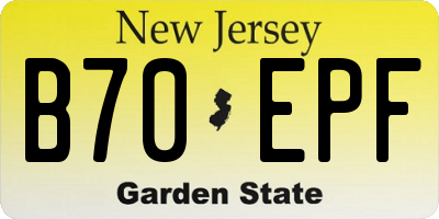 NJ license plate B70EPF