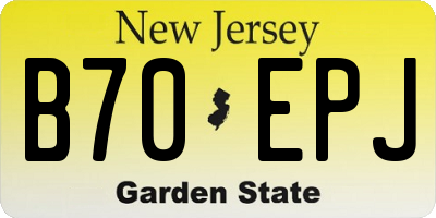 NJ license plate B70EPJ