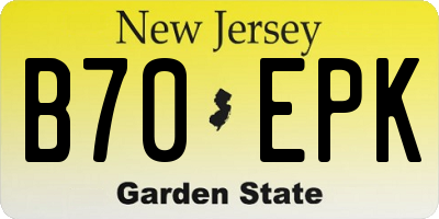 NJ license plate B70EPK