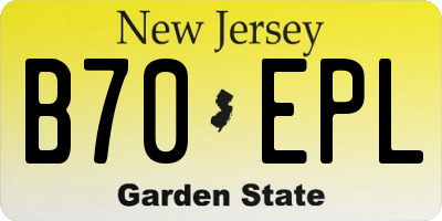 NJ license plate B70EPL