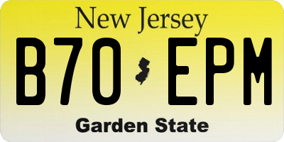 NJ license plate B70EPM