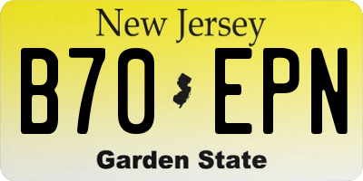 NJ license plate B70EPN
